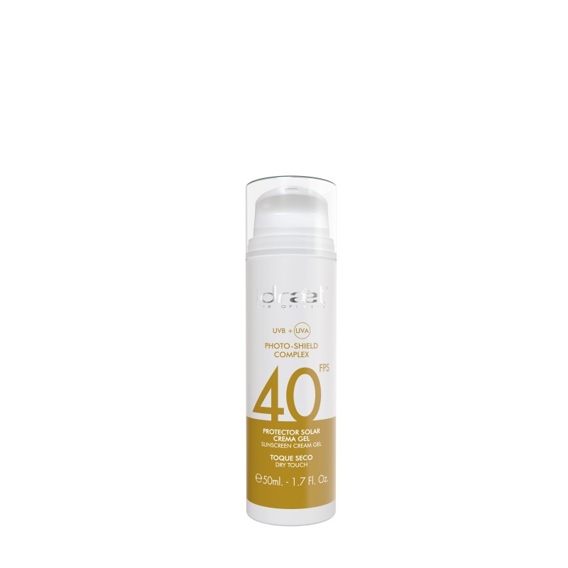 Protector solar crema Gel SPF 40 Toque seco 50 Gr Idraet Protector solar crema Gel SPF 40 Toque seco 50 Gr Idraet