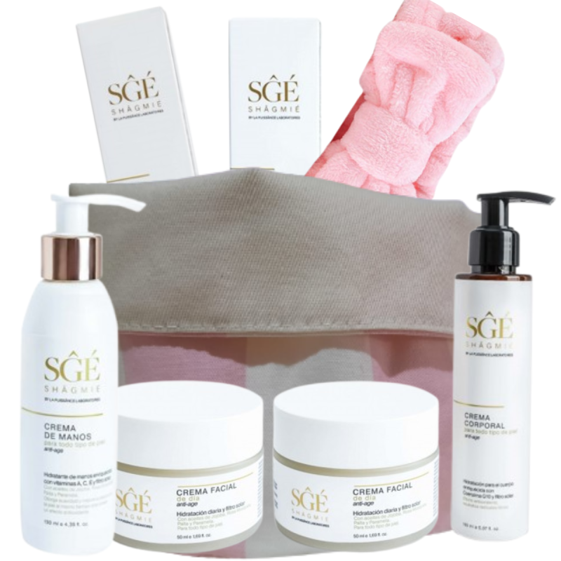Rutina completa Shagmie Crema de día +Noche+Crema para manos de regalo Crema corporal+necessaire +vincha Rutina completa Shagmie Crema de día +Noche+Crema para manos de regalo Crema corporal+necessaire +vincha